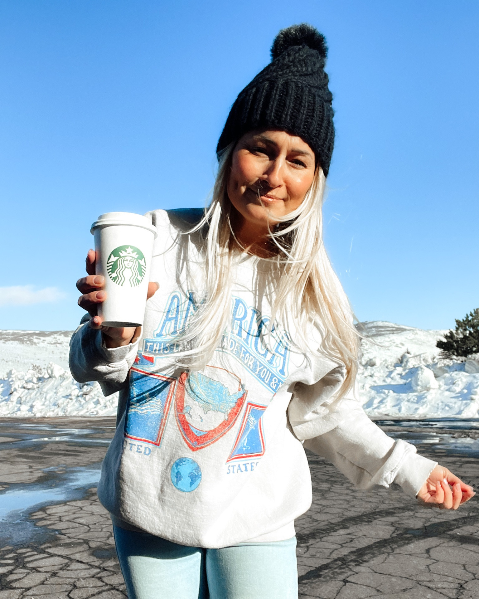 A sunny winter day calls for a single layer and beanie ☕️
Starbucks, latte, sweater weather, snow days, casual wear, fashion basics, valentine ideas, gifts for her 

#LTKGiftGuide #LTKSeasonal #LTKstyletip