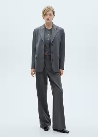 MANGO - Pinstripe suit trousers grey - 50 - Woman | Mango (US/MX/AU)