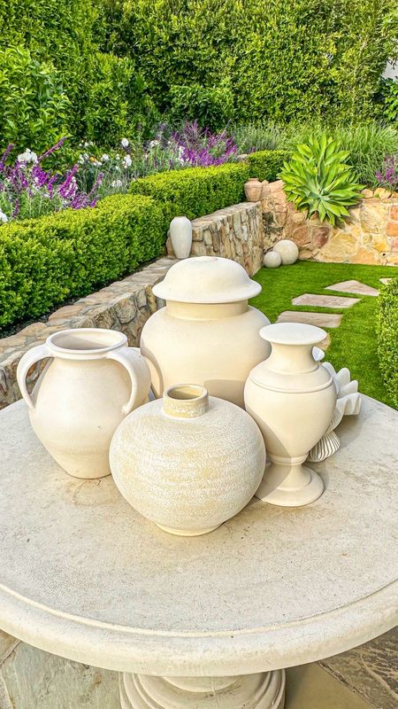 I love placing a collection of jars in a similar color together to use as decor. 👏🏼 
Sometimes I’ll place stems inside of the vases and other times I’ll leave the jars as is. All can be used indoors & outdoors. 

My outdoor concrete Cortona 48 inch table is from Tuscan Basins online. The color is natural. 



#LTKsalealert #LTKSeasonal #LTKhome
