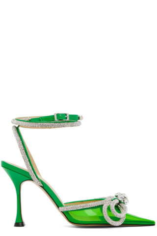 Green Double Bow 110 Heels | SSENSE