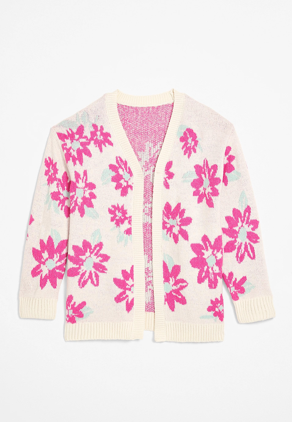 Girls Floral Open Front Cardigan | Maurices