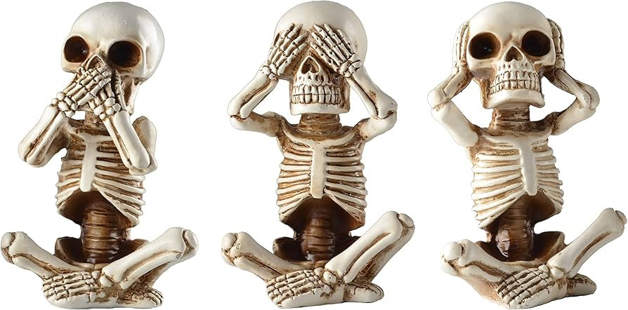 JORAE Skeletons Statue Hear See Speak No Evil Baby Halloween Figurines Home Decorative, Set of Th... | Amazon (US)