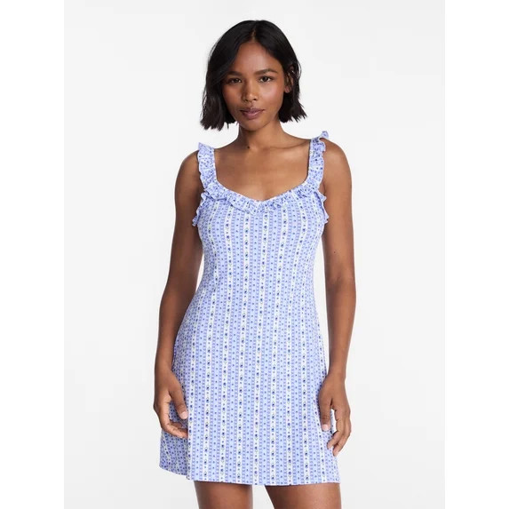 No Boundaries Ruffle Slip Dress, Women's XS-XXL | Walmart (US)