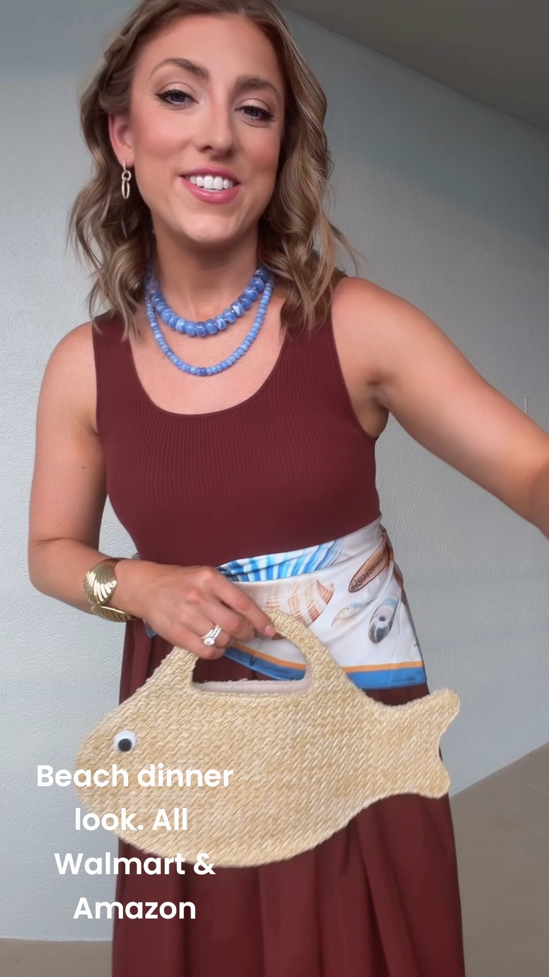 This Walmart midi dress is one of my favorite vacation finds! 🤎 I styled it with the cutest Amazon seashell print scarf tied around my waist for a fun coastal touch that completely transforms the look. Add a fish-shaped straw bag and beachy accessories, and you have the perfect outfit for dinner by the water, vacation nights, or strolling through your favorite beach town.

Affordable pieces styled together always create my favorite looks!

#WalmartFashion #WalmartFinds #AmazonFashion #AmazonAccessories #VacationStyle #BeachStyle #CoastalStyle #ResortWear #SummerStyle #BeachDinnerOutfit #AffordableFashion #MidiDress #BeachVacation #SeashellPrint #VacationOutfit #OOTD #SummerFashion #TravelStyle #StyleInspiration #AffordableStyle

#LTKootd #LTKPetite #LTKTravel