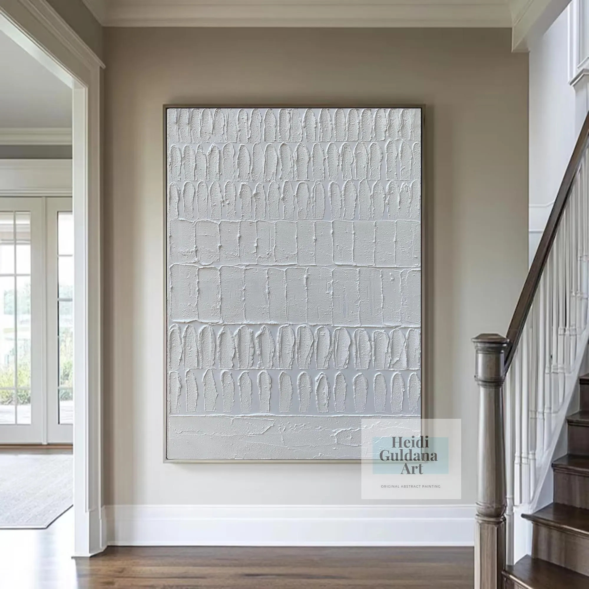Original White Textured Abstract Painting – Handmade Minimalist Wall Art  –   Modern Neutral Abstract Canvas Art H836 | Etsy (Global)