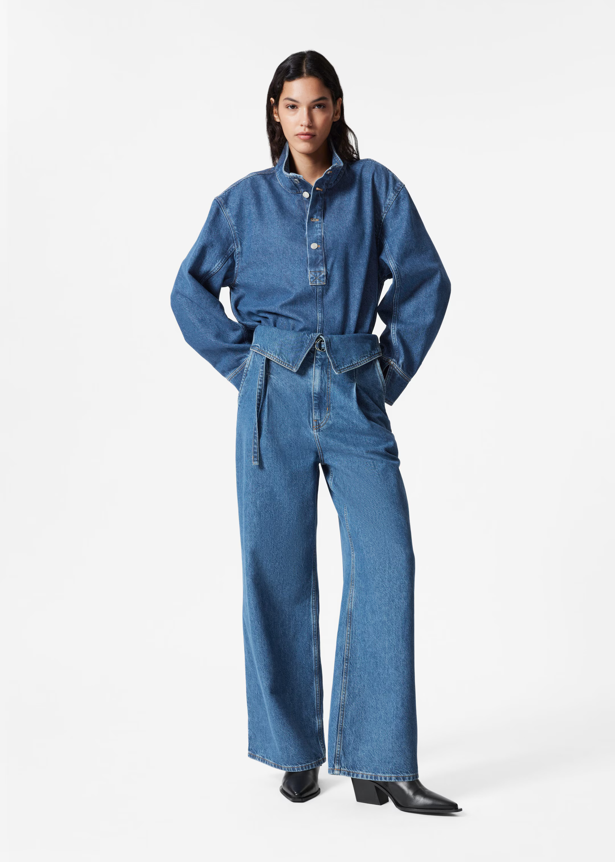 Paperbag-Jeans mit weitem Bein - Blau - & Other Stories DE | & Other Stories EU