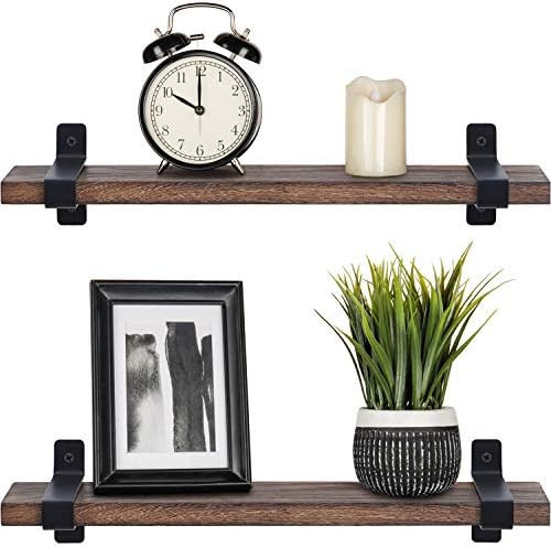 Mkono Wood Floating Shelves Wall Mounted Modern Farmhouse Shelf Decorative Storage Shelving with ... | Amazon (US)