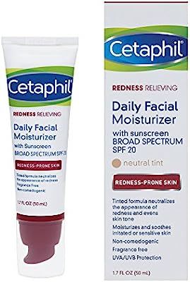 Cetaphil Redness Relieving Daily Facial Moisturizer SPF 20, 1.7 Ounce | Amazon (US)