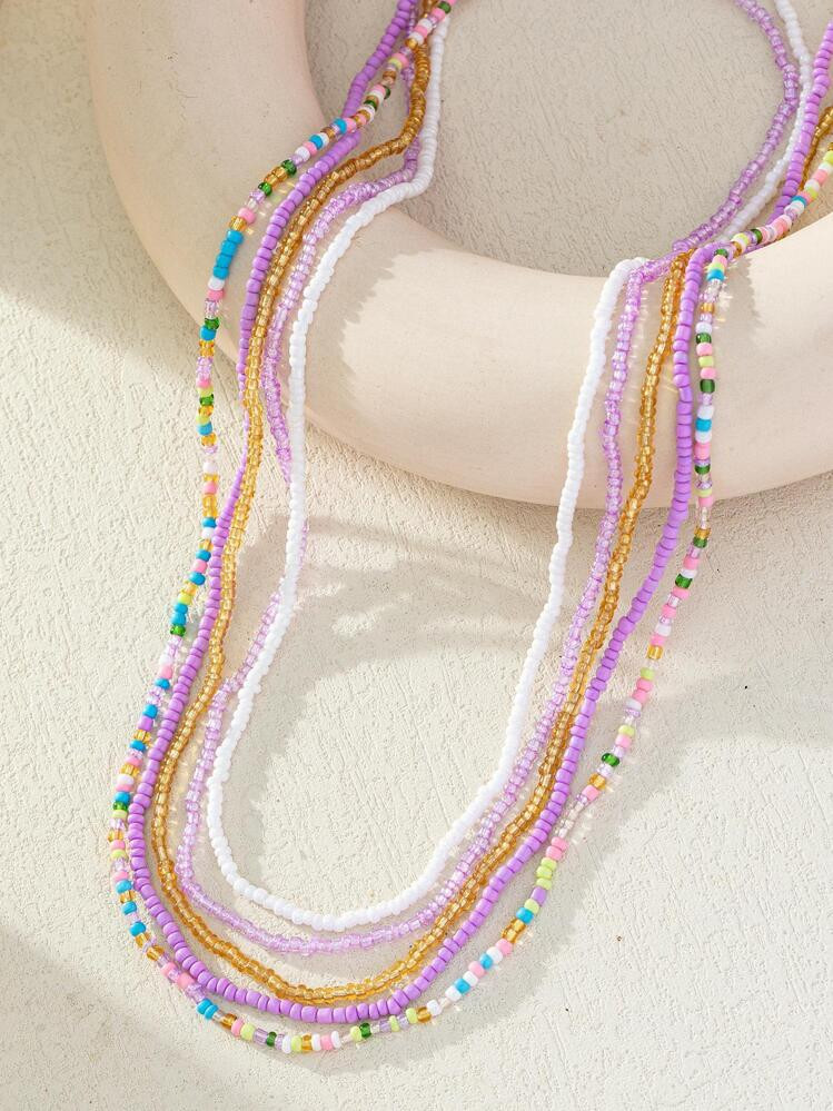 5 St\u00fccke/Set Taillen-Kette mit B\u00f6hmisch Farbblock, Perle, F\u00fcr Frauen F\u00fcr T\u0... | SHEIN