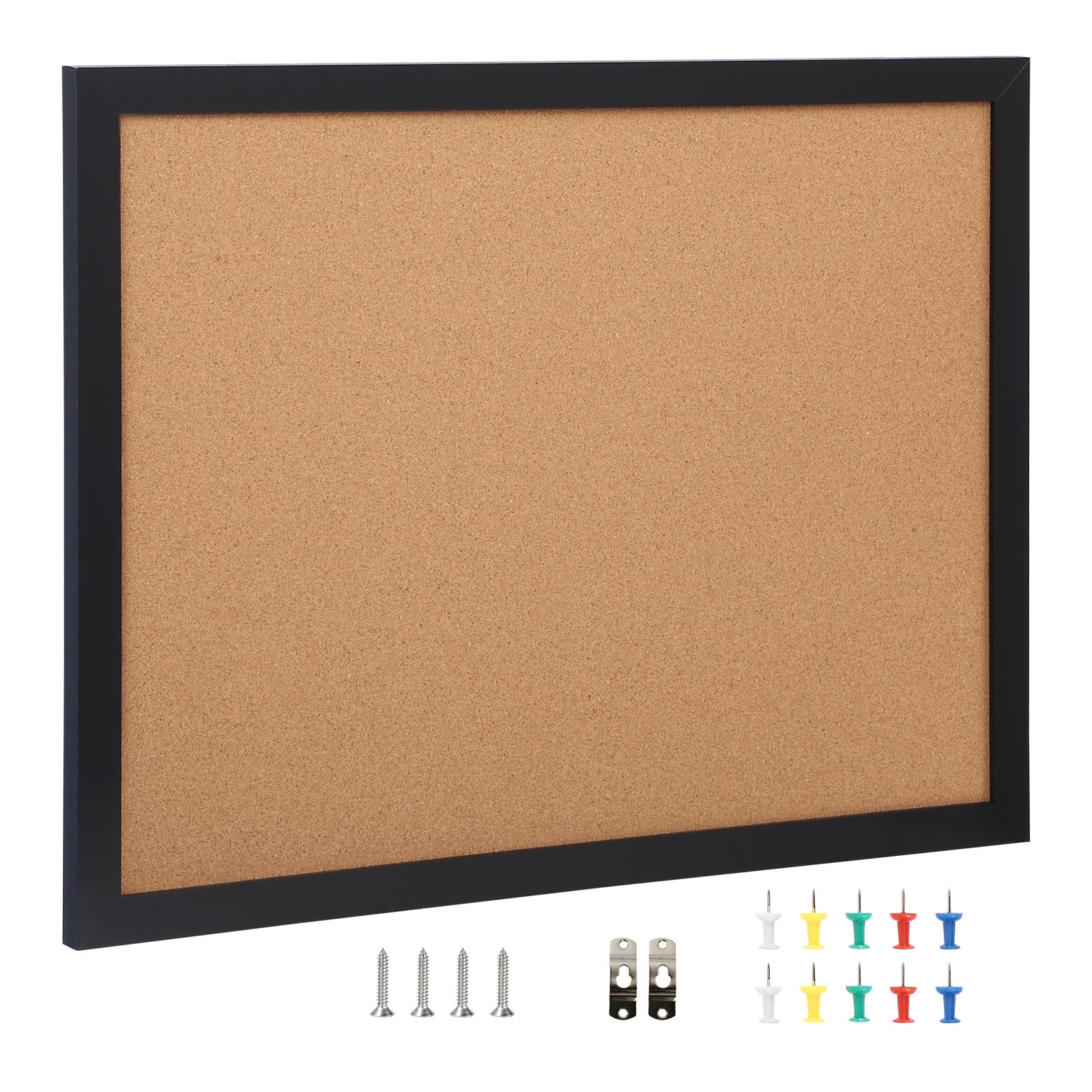 KFFKFF Cork Board Bulletin Board with MDF Sticker Frame Wall Mounted 36" x 24" | Walmart (US)
