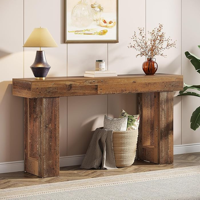 Tribesigns 63-Inch Long Console Table, Wooden Rectangular Sofa Table Behind The Couch, Farmhouse ... | Amazon (US)