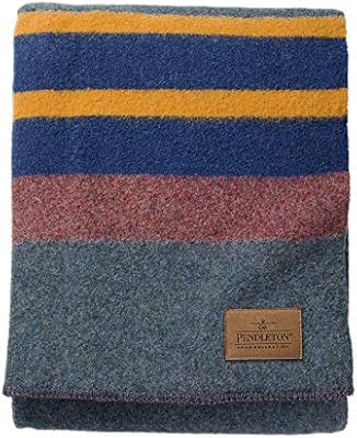 Pendleton Yakima Camp Thick Warm Wool Indoor Outdoor Striped Throw Blanket, Lake, Twin Size | Amazon (US)
