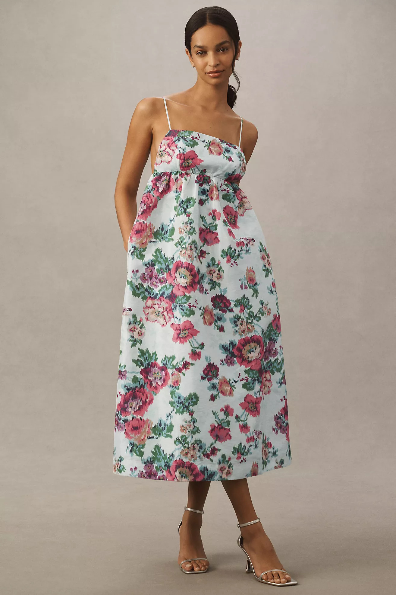BHLDN Sophia Apron-Top Jacquard Midi Dress | Anthropologie (US)