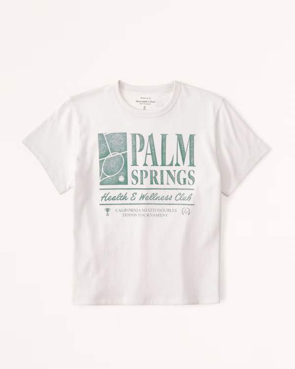 Short-Sleeve Palm Springs Graphic Skimming Tee | Abercrombie & Fitch (US)