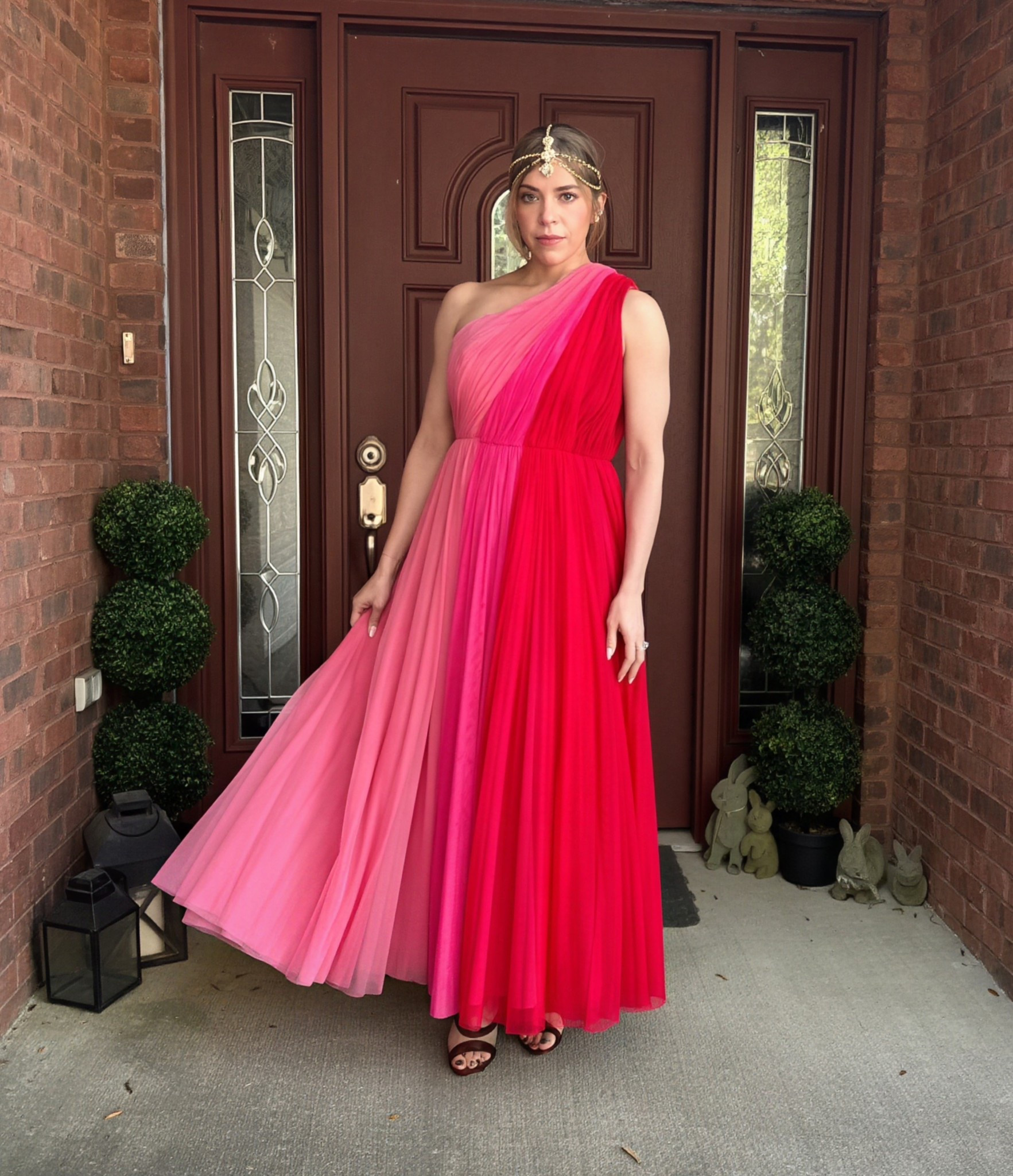 This dress is so pretty! A wonderful shade of pink combined with vibrant red, add hair jewelry to give it a bold look. 
The kind of outfit you and everyone will remember forever. ✨

#LTKdayinmylife #LTKootd #LTKSpringSale