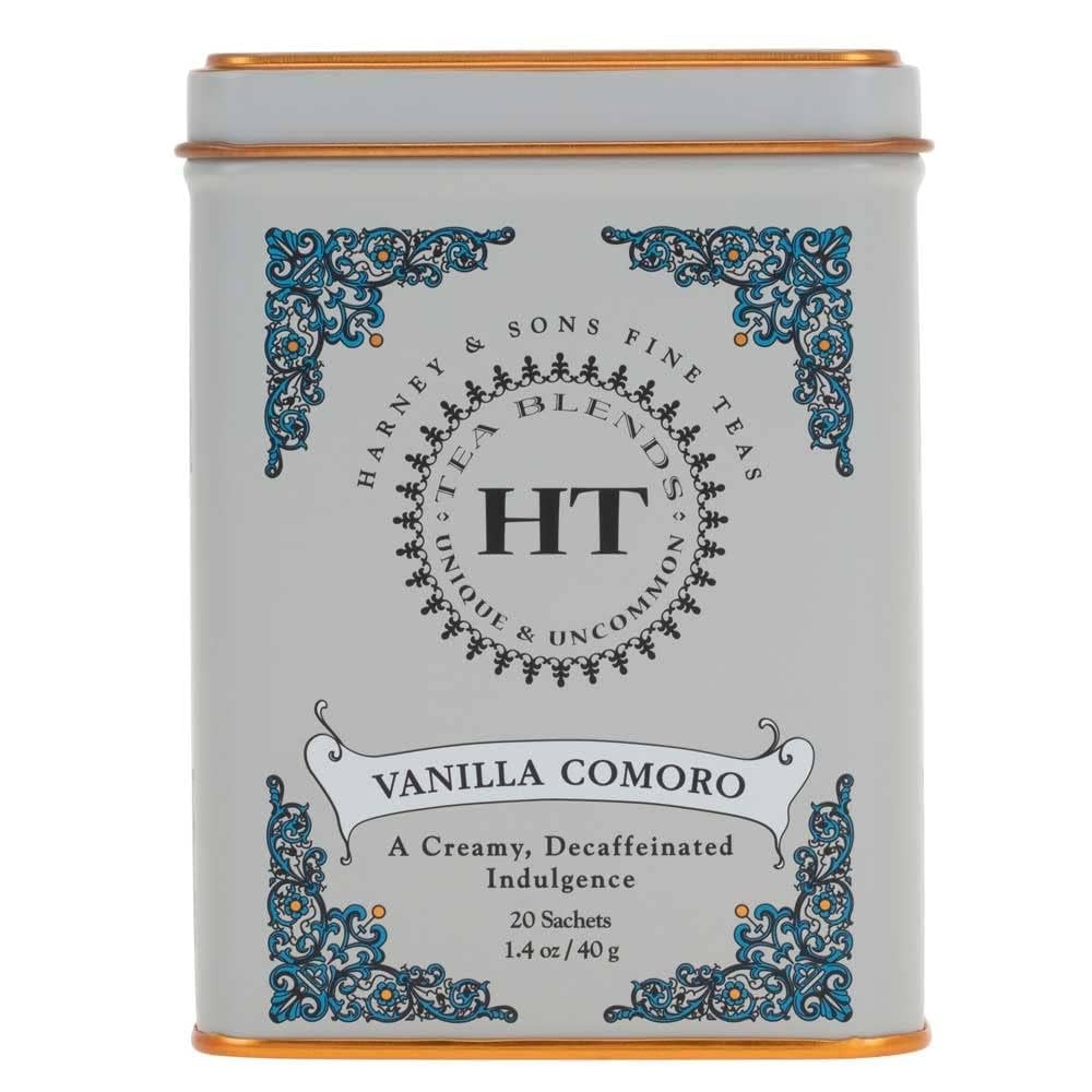 Harney & Sons Tea Decaffeinated, Great Present Idea, Vanilla Comoro, 1.4 oz Tin (20 Sachets) | Amazon (US)