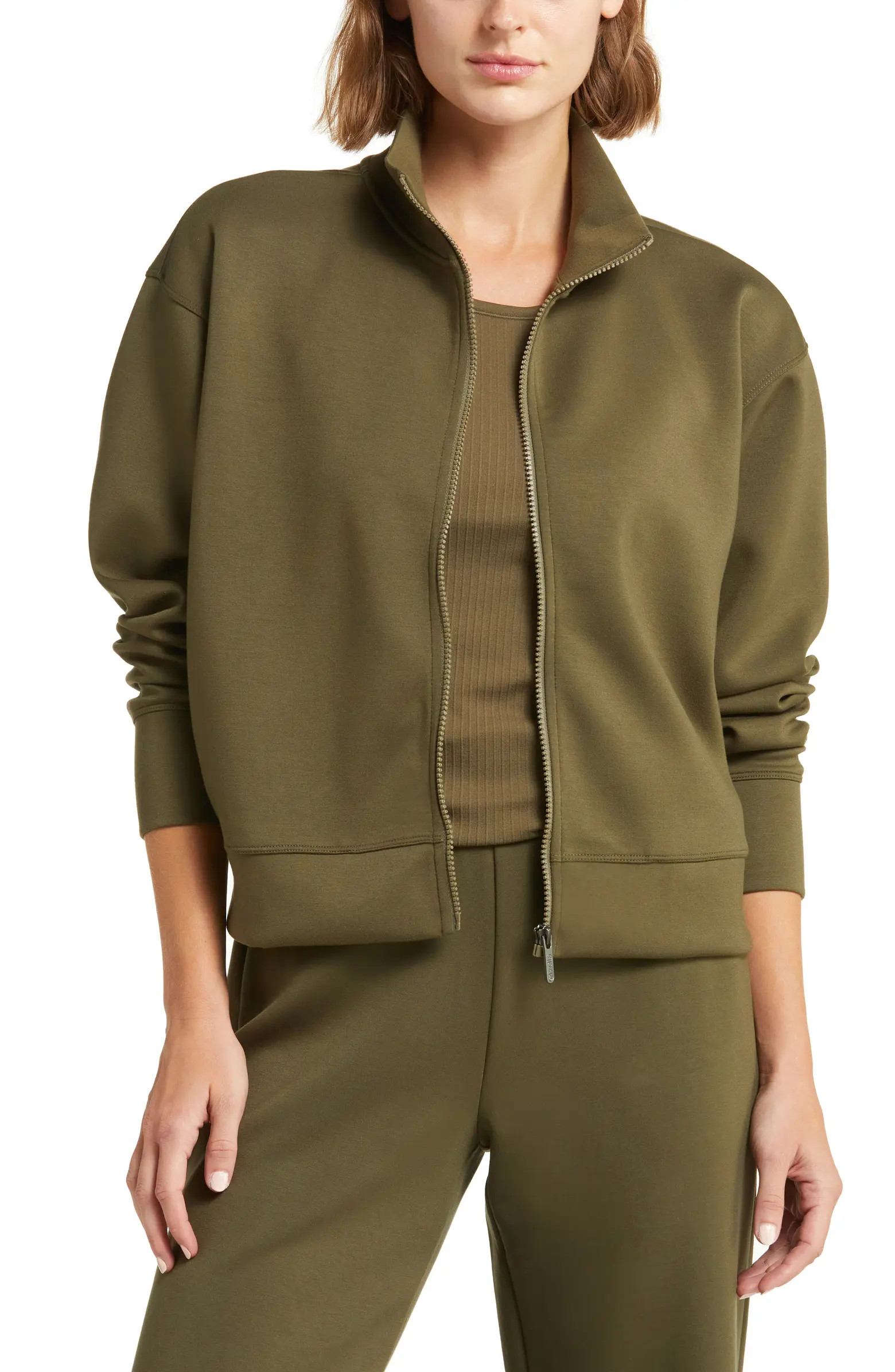 Zella Luxe Scuba Stand Collar Jacket | Nordstrom | Nordstrom