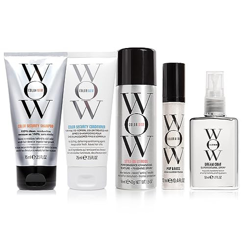 COLOR WOW Best Vacay Hair Ever Travel Kit – Includes Shampoo, Conditioner, Dream Coat, Style on Steroids, and Pop + Lock, These key essentials are exactly what you need to fix frizz on the go | Amazon (US)