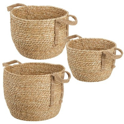 mDesign Woven Seagrass Braided Home Storage Basket Bin, Set of 3 | Target