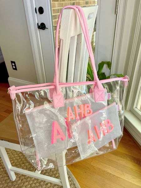 Pool bag, tote bag, clear bag, clear pouch, monogrammed bag, preppy bag 

#LTKitbag #LTKfindsunder100 #LTKfindsunder50