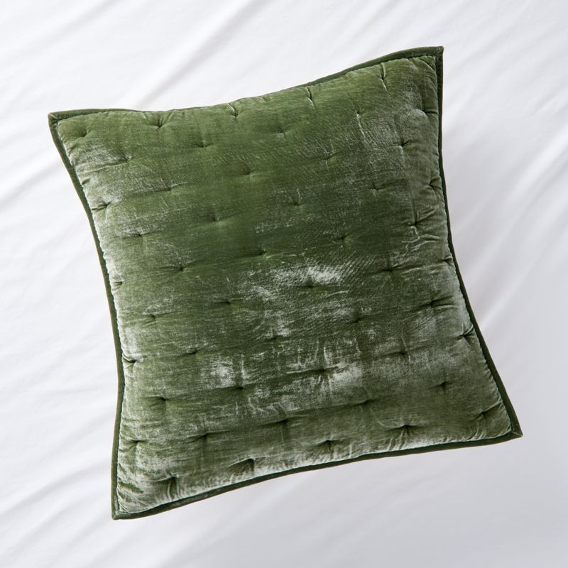 Juliet Agave Velvet Euro Sham + Reviews | Crate and Barrel | Crate & Barrel