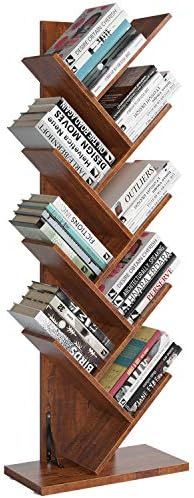 Homfa Tree Bookshelf, 9-Shelf Bookcase Rack, Free Standing Book Storage Organizer, Books/CDs/Albu... | Amazon (US)