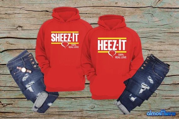 Read the full title
    Couples Sheez-It Heez-It matching hoodies, Valentines Day, Anniversary gi... | Etsy (US)