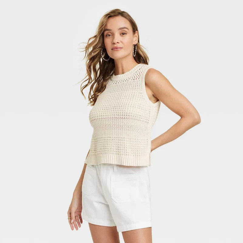 Women's Openwork Sweater Tank Top - Universal Thread™ | Target