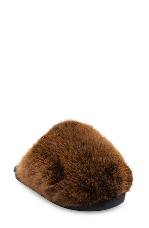 Steve Madden Poof Faux Fur Slipper in Brown at Nordstrom, Size 6 | Nordstrom