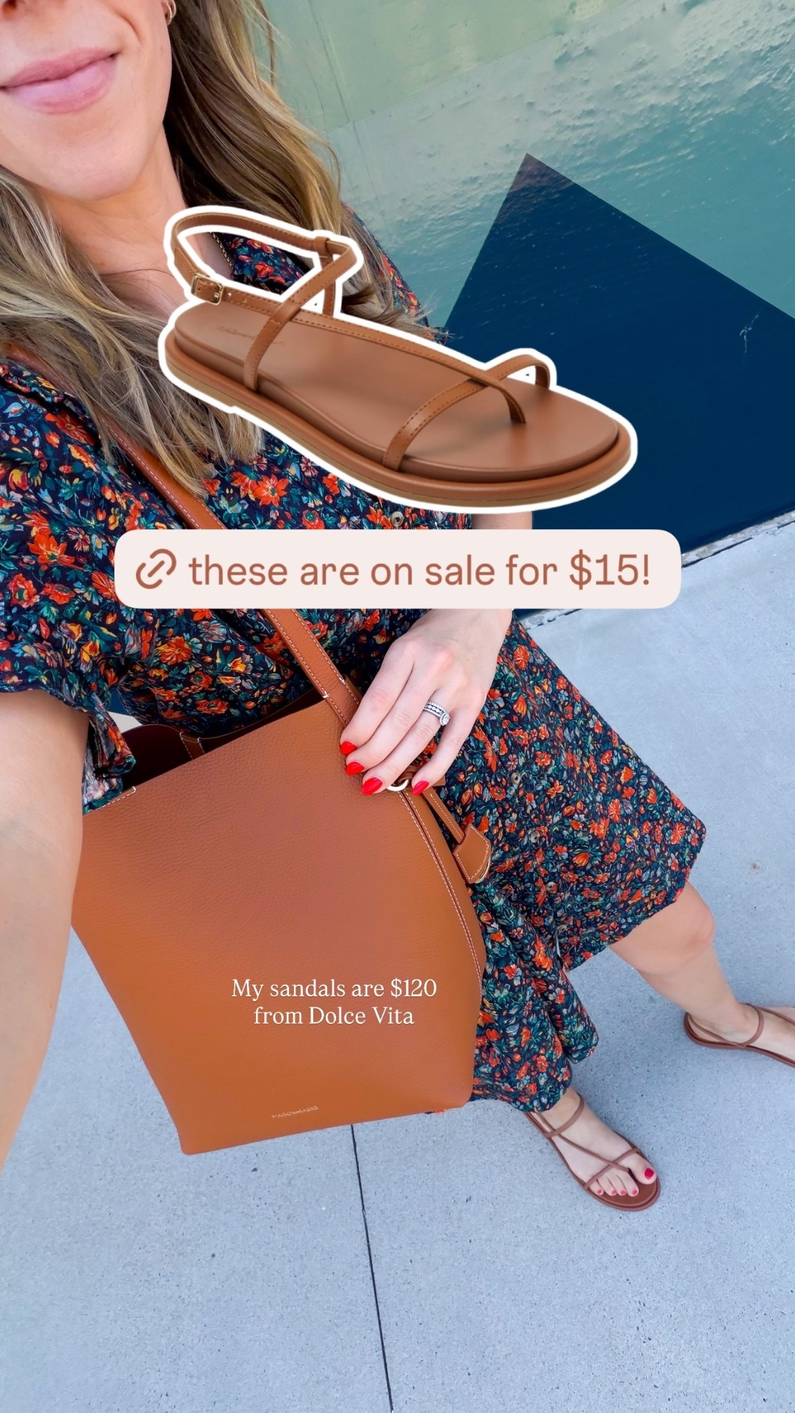 My sandals are $120 from Dolce Vita, but Target has a nearly identical option on sale for $15!