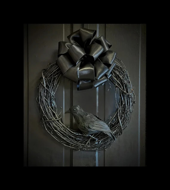 Halloween Wreath Gothic Home Decor Wall Decoration Black - Etsy | Etsy (US)