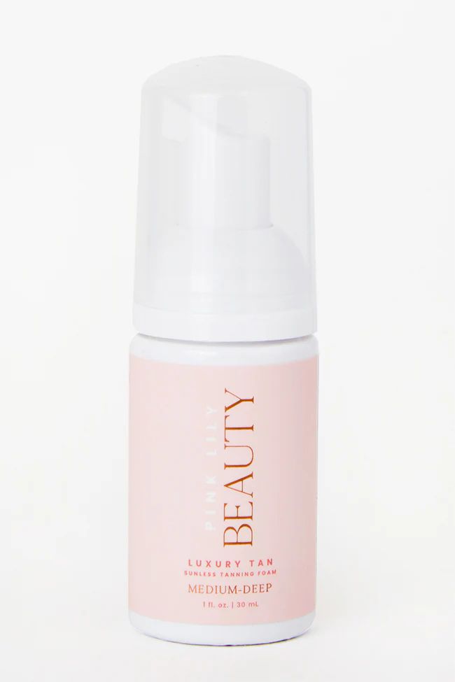 Pink Lily Luxury Tan Travel Sunless Tanning Foam Self Tanner - Medium Deep | Pink Lily