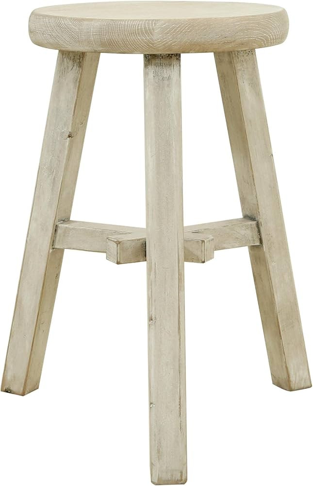 Artissance Versatile Elm Round Weathered White Wash Finish, 12 Inch Diameter End Table | Amazon (US)