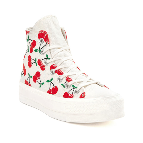 Womens Converse Chuck Taylor All Star Lift Hi Sneaker - Egret / Cherries | Journeys