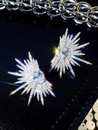 Rhinestone Wing Decor Stud Earrings | SHEIN