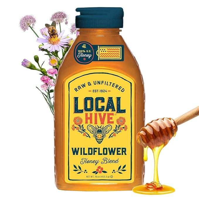 Local Hive Wildflower Raw Unfiltered Honey – 16oz, 100% Pure US Honey, Sourced from American Be... | Amazon (US)