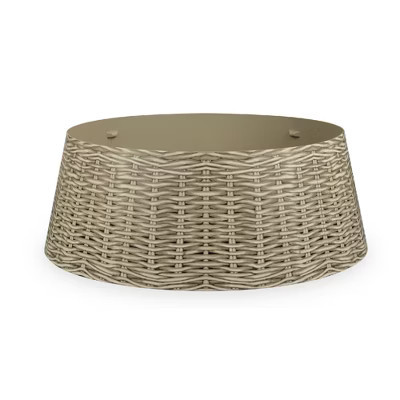 Tree Nest Rattan Decal Round Plastic Christmas Tree Collar, Grey, Large, 26.8in | Target