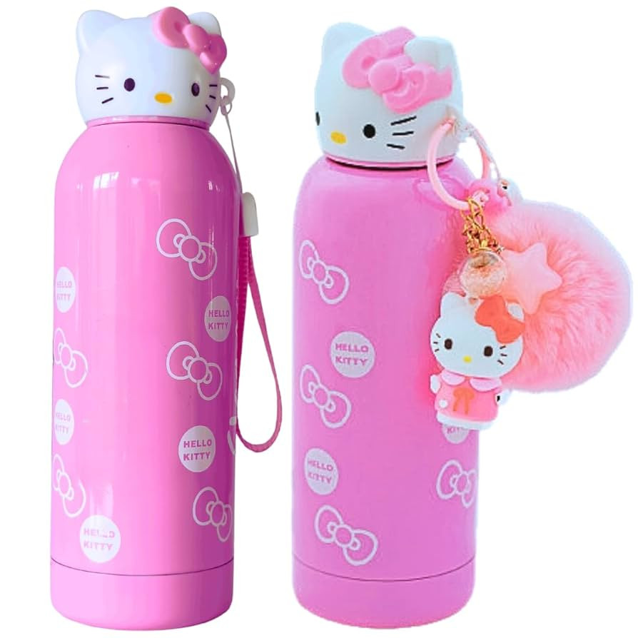 Hello Kitty 400 ml Insulated Water Bottle for Kids – Stainless Steel with 6-12h Heat Preservati... | Amazon (US)