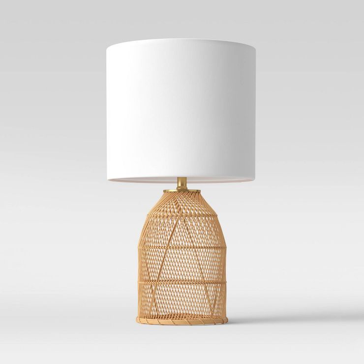 Rattan Diagonal Weave Table Lamp Tan - Opalhouse™ | Target