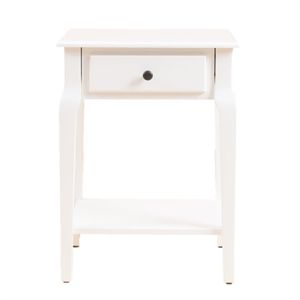 LuxenHome White Engineered Wood Side Accent Table | Cymax