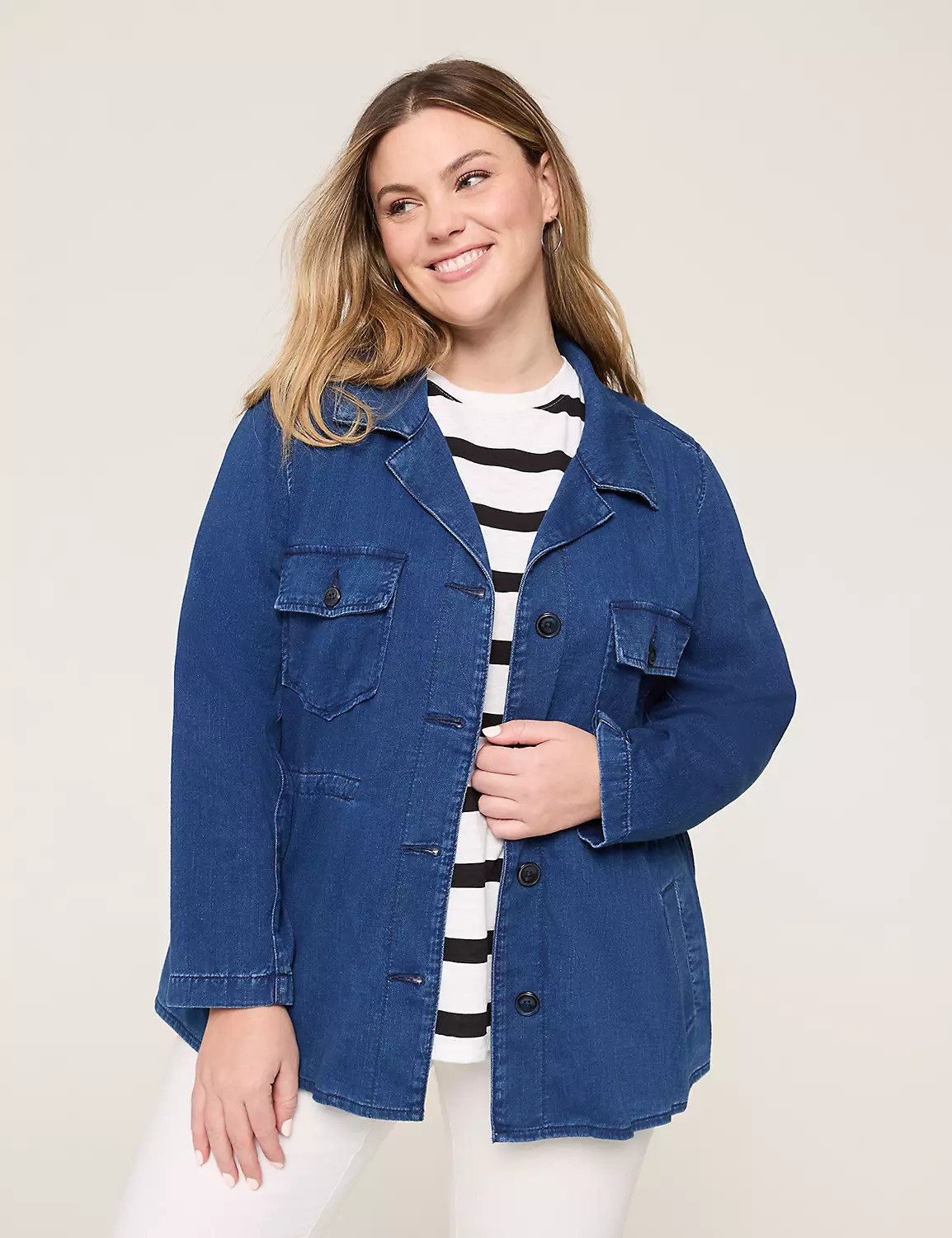 Lightweight Denim Cinch Jacket | Lane Bryant (US)