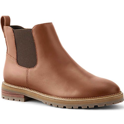 Women's Side Zip Lug Chelsea Boots | Lands' End (US)