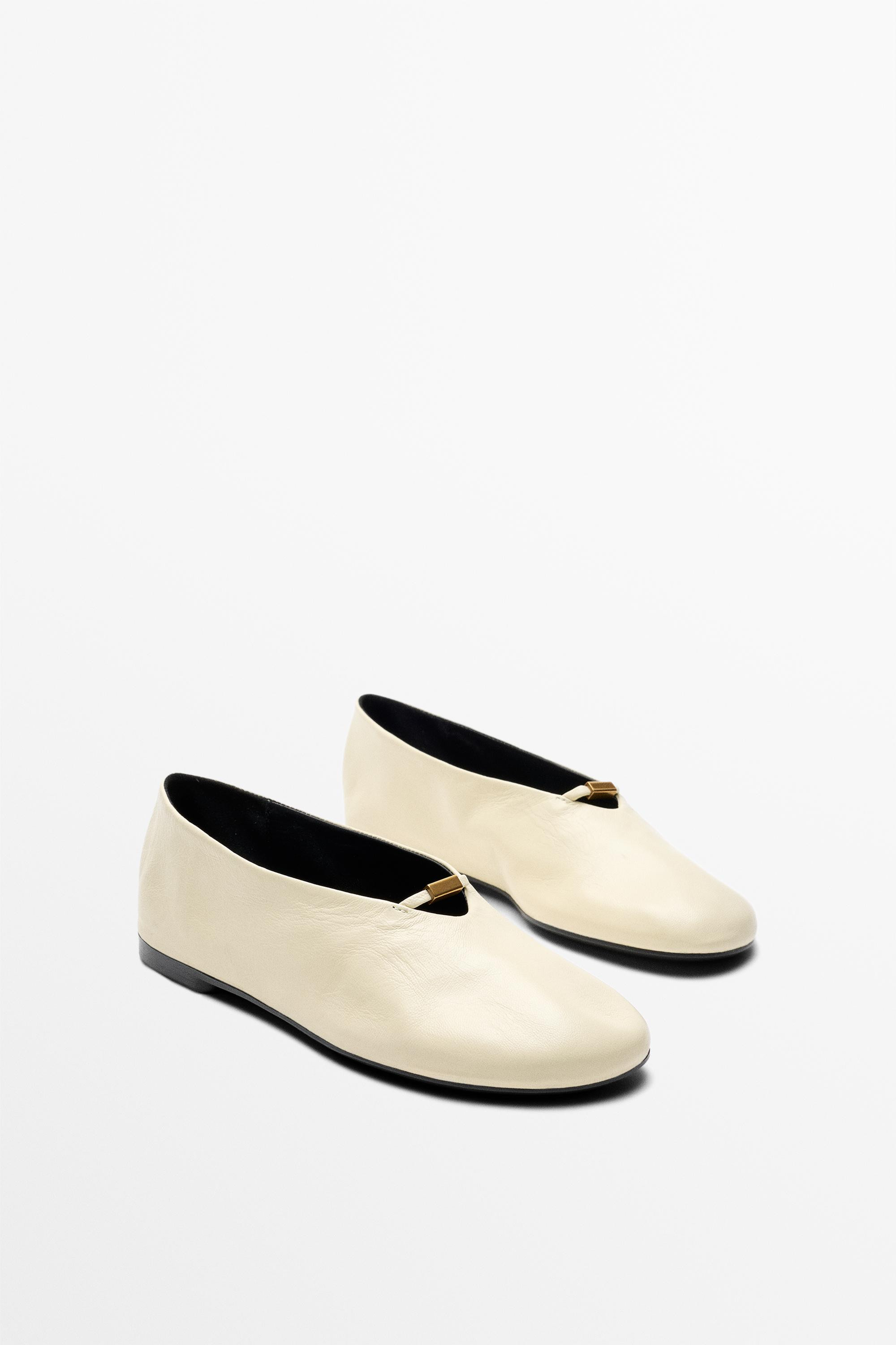 Soft leather ballet flat | Massimo Dutti UK