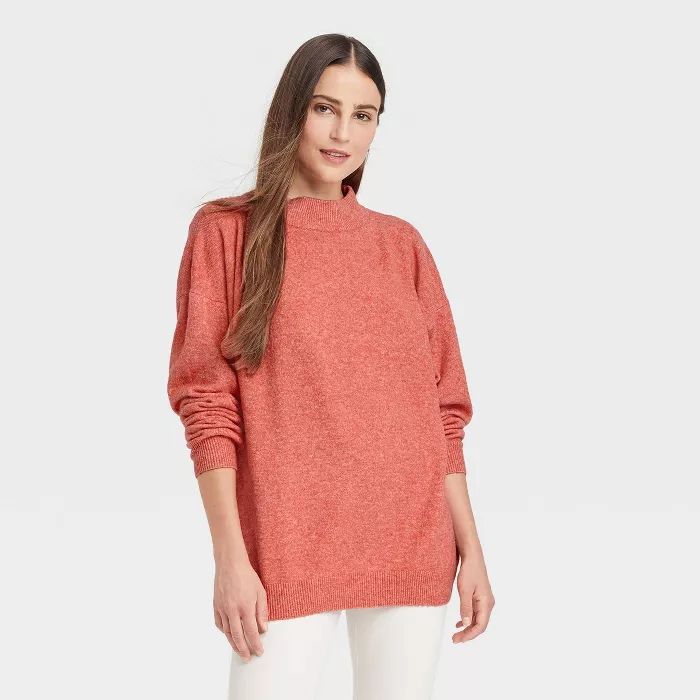 Women's Slouchy Mock Turtleneck Pullover Sweater - A New Day™ | Target