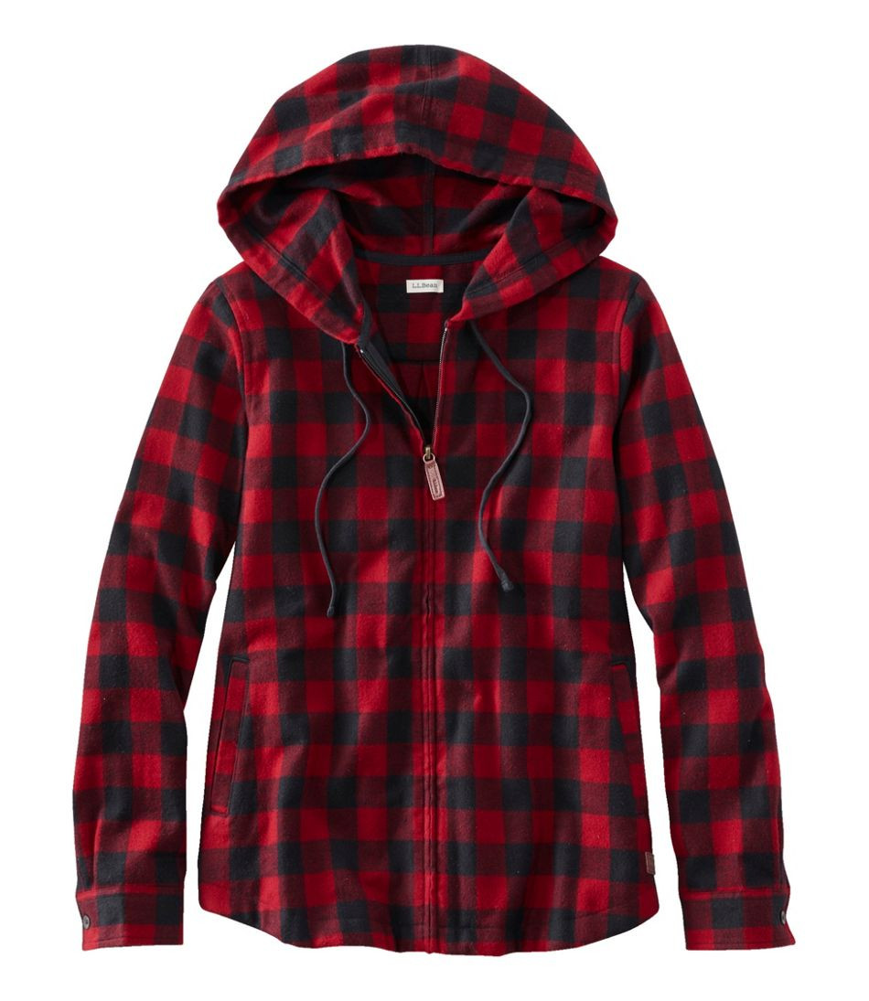 Women's Scotch Plaid Flannel Shirt, Relaxed Zip Hoodie | L.L. Bean