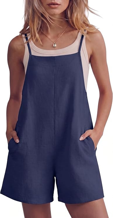Lepunuo Rompers for Women Summer Casual Jumpers Boho Short Jumpsuits Overalls with Pockets Vacati... | Amazon (US)