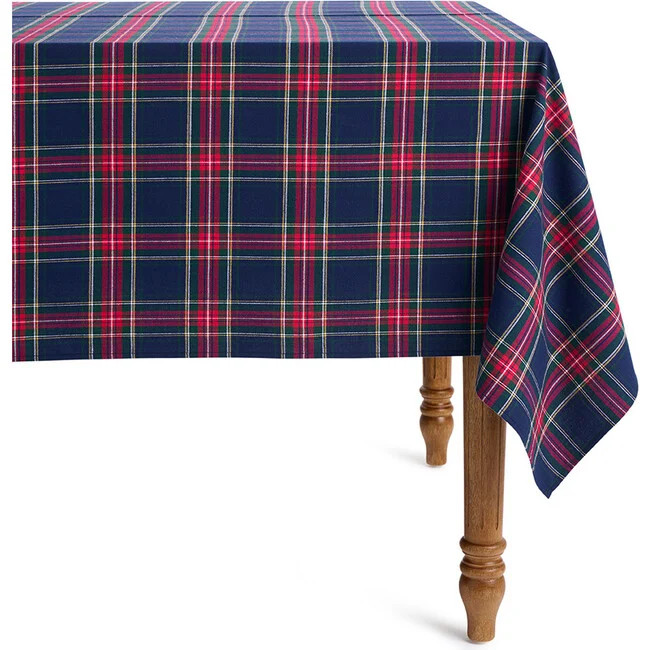 Petite Plume | Table Cloth, Windsor Tartan | Linen (Navy Blue) | Maisonette | Maisonette