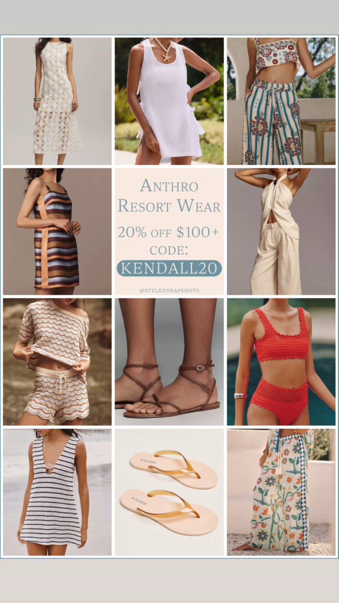 This weekend only, 20% off $100+ at Anthro with code KENDALL20 