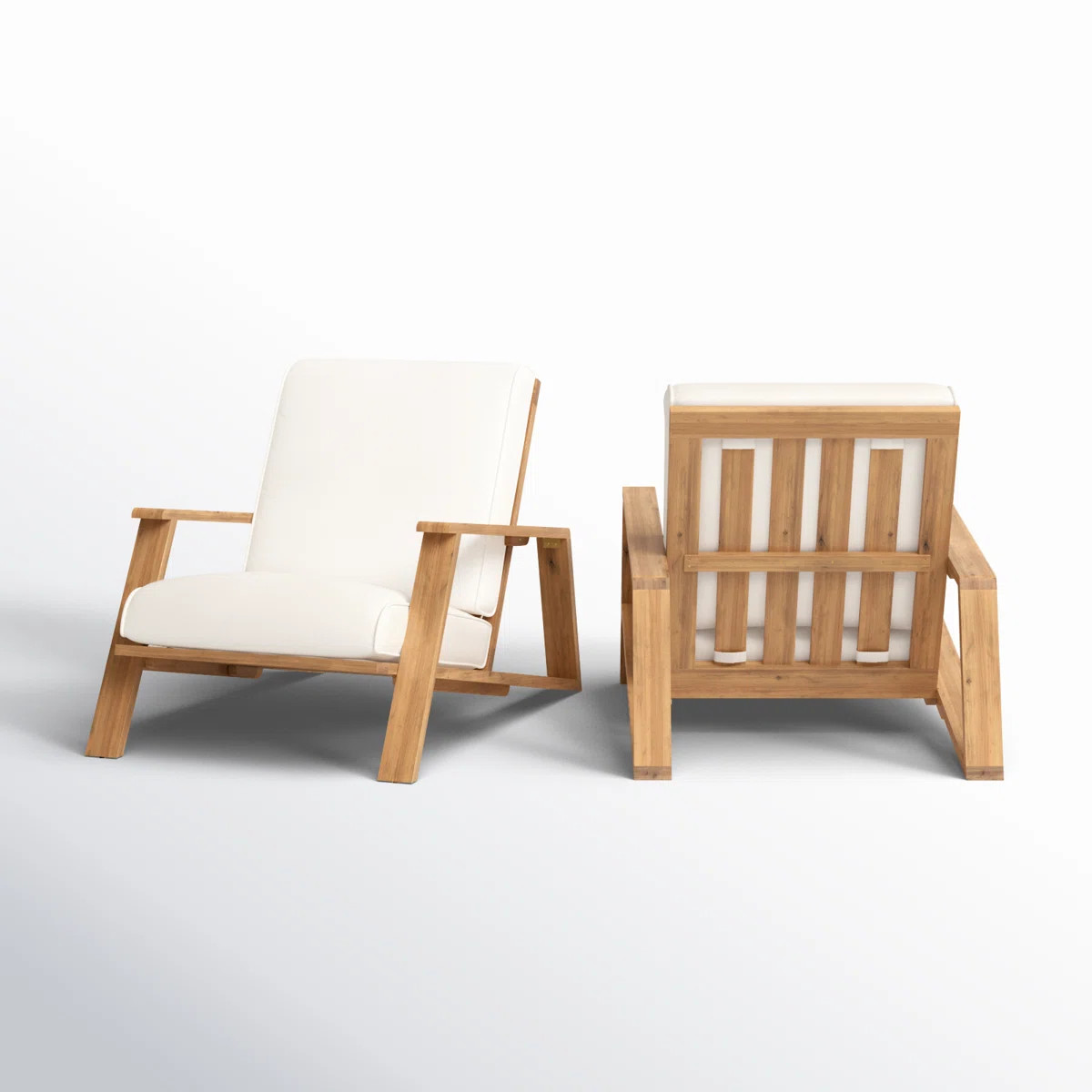 Isham Acacia Outdoor Lounge Chair (Set of 2) | Wayfair North America