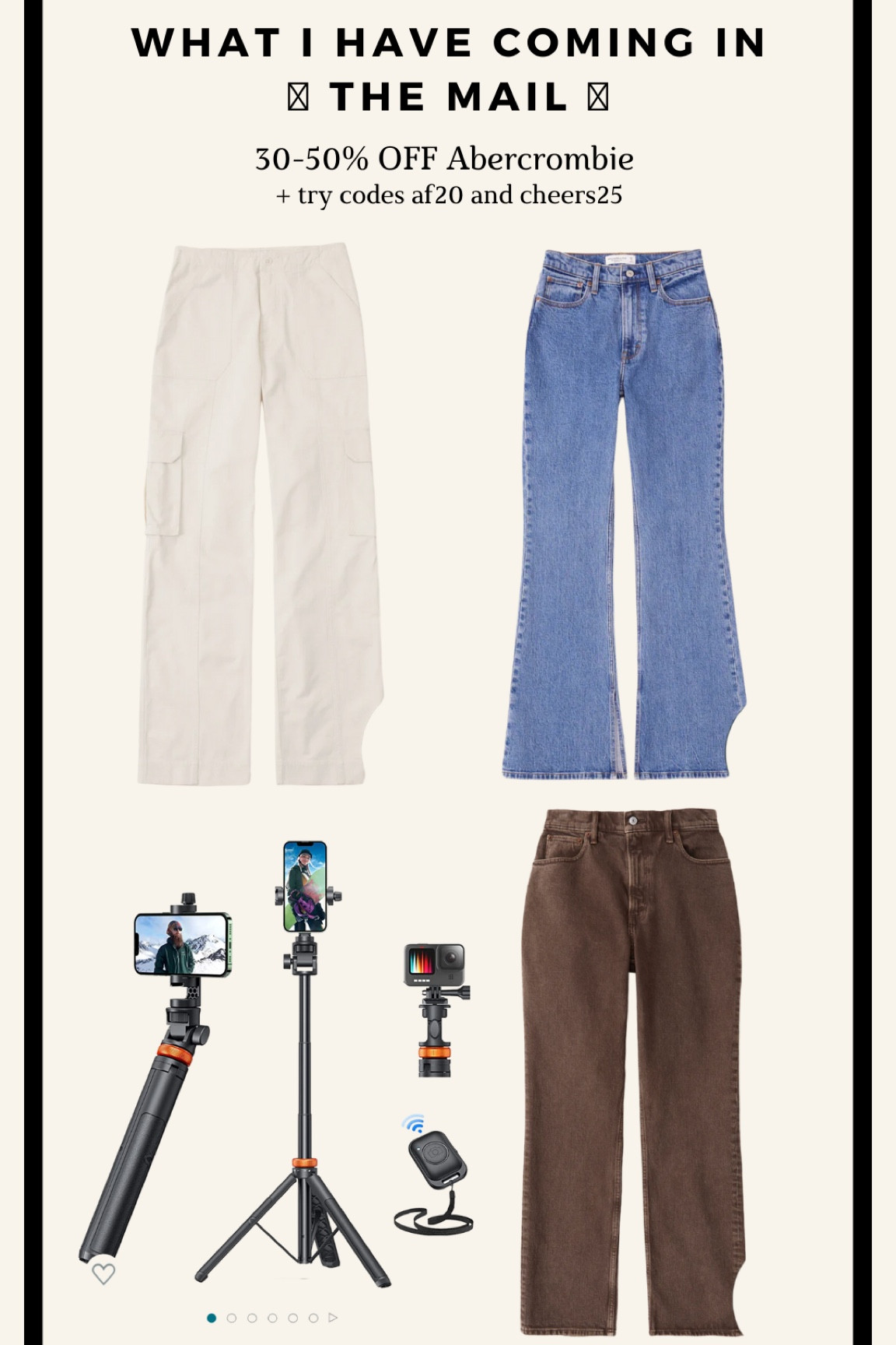 Abercrombie Sale! Codes Cheers25 and AF20 for extra $$ off!! 

#LTKunder100 #LTKsalealert #LTKHoliday